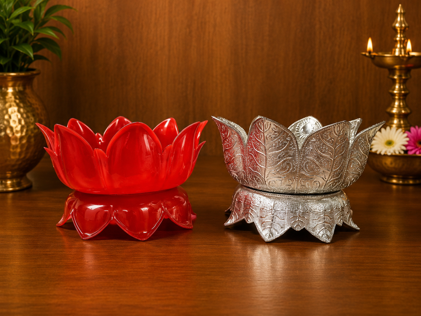 silver  lotus stand
